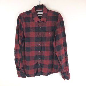 Noize Mens Button Down Long Sleeve Plaid Flannel Shirt Red Black M